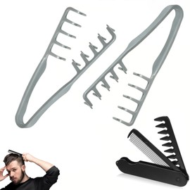 Texture Comb for Men and Women, Volumizing Wide Tooth Comb for Curls, Travel Folding Design with Dual-Use Bang Styling, ABS Textured Grip - 3Pack Hair Styling Accessories