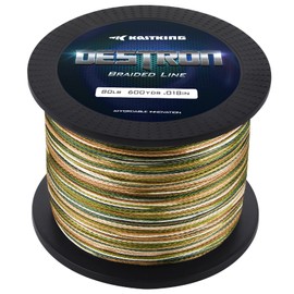KastKing Destron - Línea de pesca trenzada, camuflaje musgo, 30 libras, 30 yardas