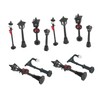 Angoily 12Pcs Miniature Street Lights Mixed Styles Landscape Lamp Posts