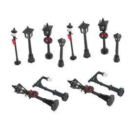 Angoily 12Pcs Miniature Street Lights Mixed Styles Landscape Lamp Posts for DIY Scene Decor for Model Train Accessories and Mini House Craft Projects