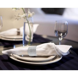 Napkin Rings Rhinestone Ribbon Silver Holder Bling Mesh Jewellery for Wedding Birthday Diamond Velcro Party Decoration 50 Pieces