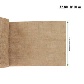 MAHIONG Hessian Fabric Roll, 20cm x 10m Hessian Table Runner, Burlap, Jute Runner Fabric Roll for Crafting Wedding Party Table Decoration