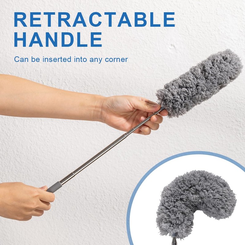Tomedeks Duster, Washable, Duster, Pack of 2, Retractable for Cleaning