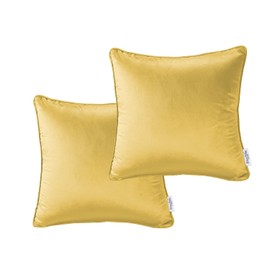 Bronwen Mathews Decorative Velvet Cushion Covers 45cm x 45cm Square Throw Pillowcases for Sofa Bedroom Garden Living Room Chair with Invisible Zipper Sets of Two Covers Only (Ocher)