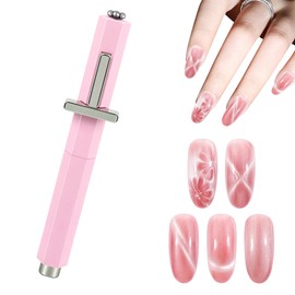 5in1 초강력 캐츠아이 네일 자석 다기능 네일 아트 도구, 분홍색, 1개 5-in-1 Ultra Strong Cat's Eye Nail Magnet Multi-Functional Nail Art Tool, Pink, 1 Piece, 하얀색 × 1개