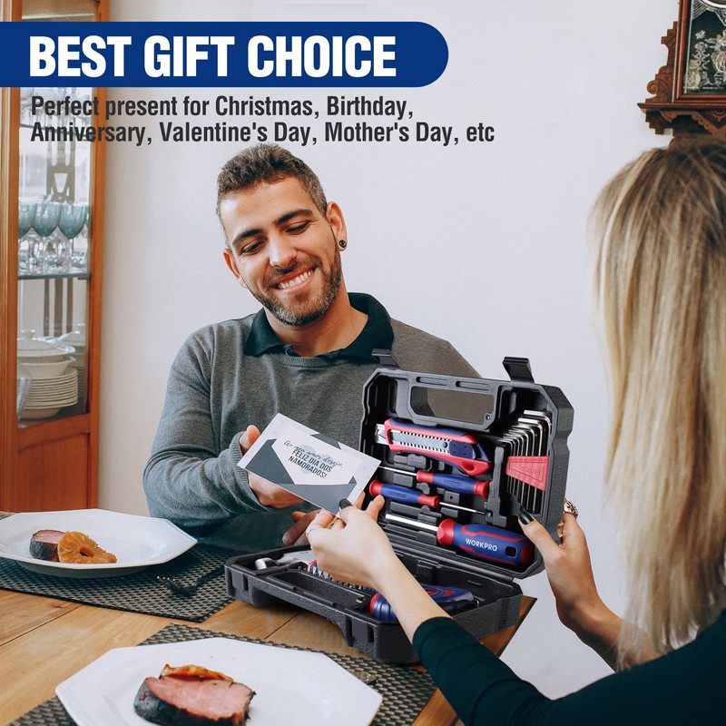 WORKPRO 35-Piece Tools Set, General Household Tool Kit with Storage