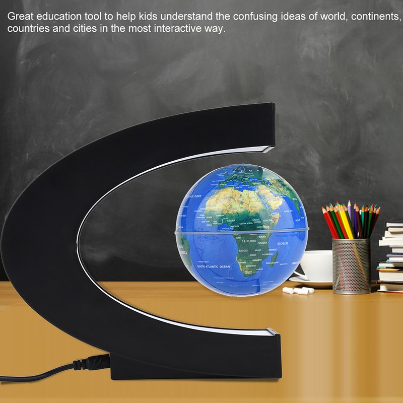 Floating Globe Magnetic Levitation Rotating Globe with Colorful LED Light