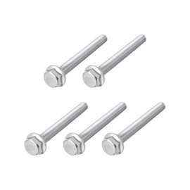 METALLIXITY Flange Hex Bolts M8 x 65mm 5 Pcs Hex Head Bolts Full Thread for Housing Construction Hardware Fasteners