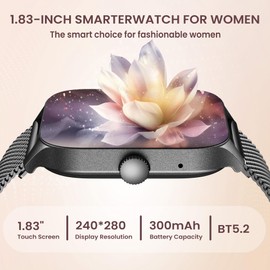 Smart Watch Women Fitness Tracker: 1.83" Touch Screen Bluetooth Call Answer Smartwatch 100+ Sports Activity Step Counter Heart Rate Blood Pressure Oxygen Sleep Monitor IP67 Waterproof For Android Ios