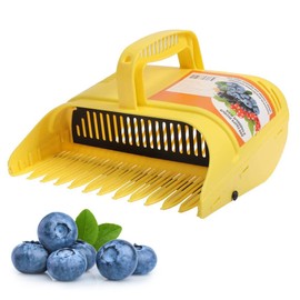 Blueberry Picker,Plastic Blueberry Picker Scoop Blue Berry Picking Rake for Cranberries Blueberries lingonberries Strawberries Blackberries Currants (Yellow 22*14*17cm)