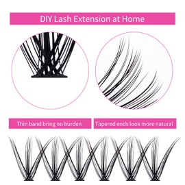 FADLASH Individual Cluster Lashes Extensions 40D 0.07 D Curl 12mm Extensions 200Pcs Individual Cluster Lashes DIY Eyelash Extensions at Home