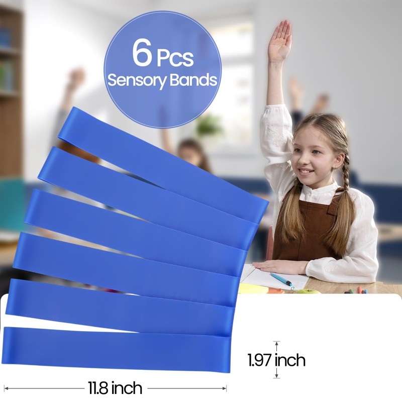 6 Pack Chair Bands for Kids with Fidgety Feet, ADHD