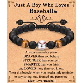 EFVISD Baseball Bracelet Gifts for Teen Boys, Baseball Gifts for Boys Who Love Baseball Players Team Gifts, Birthday Christmas Gifts for Boys Him Son Grandson Brother Nephew Friend