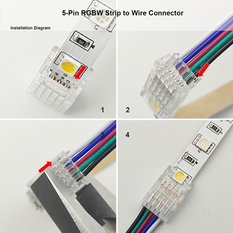 Biantie La 10mm 5-Pin LED Strip Connector – Solderless Quick