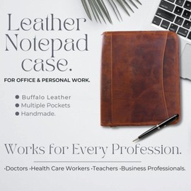 Madosh, Leather Padfolio Binder Document Organizer Office Interview Resume File Folder Travel Zipper Portfolio