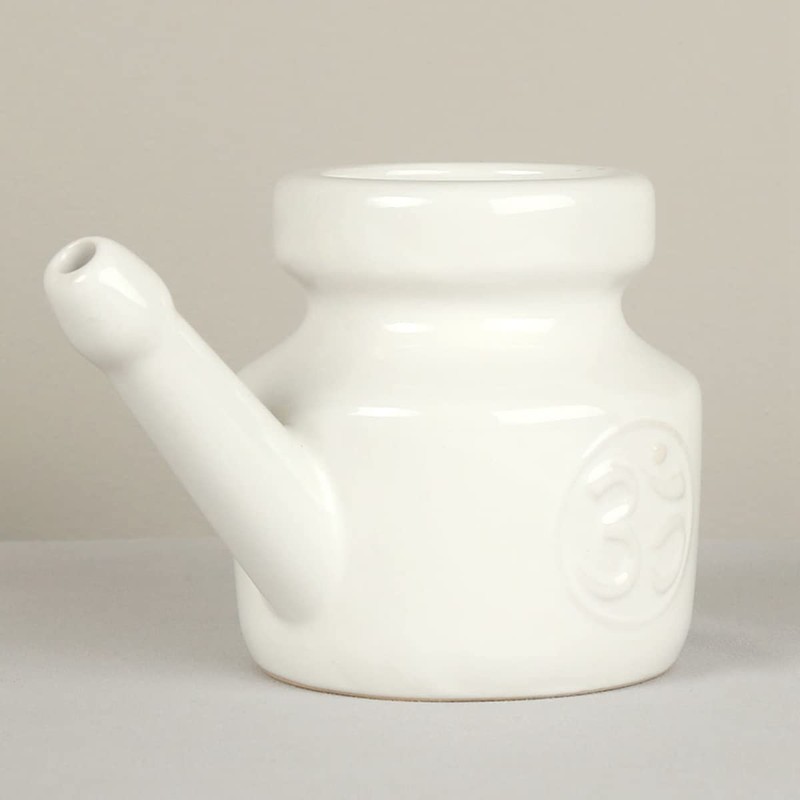 Iunipusy Nose Rinsing Can, 350 ml Ceramic Neti Pot, Robust