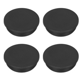 MECCANIXITY 4pcs Plastic Hole Plugs, 57mm(2 Inch) Black Screw Caps Cover Snap in Locking Round Button Top Shelf Plugs for Cabinet Cupboard Bookcase License Plate Furniture