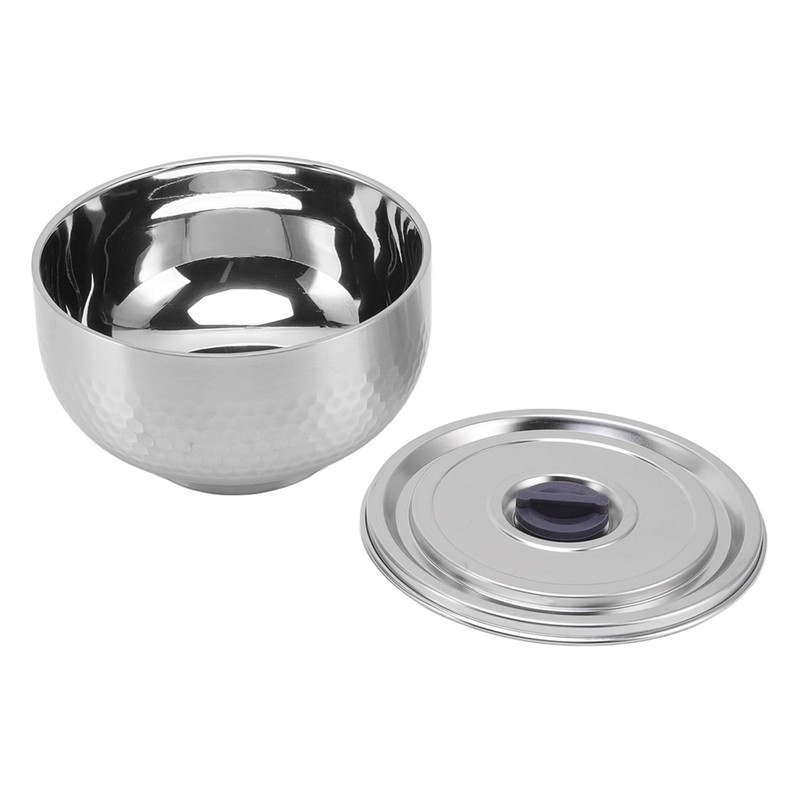 Stainless Steel Bowl 2 Layer Rustproof Thermal Insulation for Rice