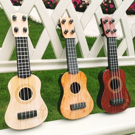 SAFIGLE Children's Guitar Music Toy Ukulele Classic Instrument 4 Strings Mini Children's Guitar Music Gift Music Beginners Learning Toy for Toddlers Boys Girls Beige