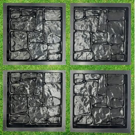 BETONEX 4 pcs Plastic ABS 2mm Cement Mold - Paver Mold Reusable, Paving DIY Stepping Stone Mold - Casting Pathmaker Garden Pathmate Pavement Precast Concrete Molds and Forms Walkway