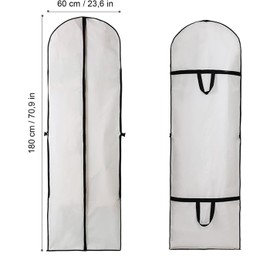 Wedding dress garment bag, suit bag garment bags waterproof, garment bag suit long with zipper, for suits dresses, 60 x 180 cm