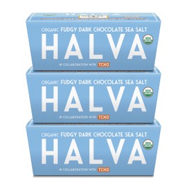 HEBEL & CO | 3 Pack Fudgy Dark Chocolate Sea Salt Halva | Certified USDA Organic, Gluten Free, Kosher & Vegan, 8 oz Each