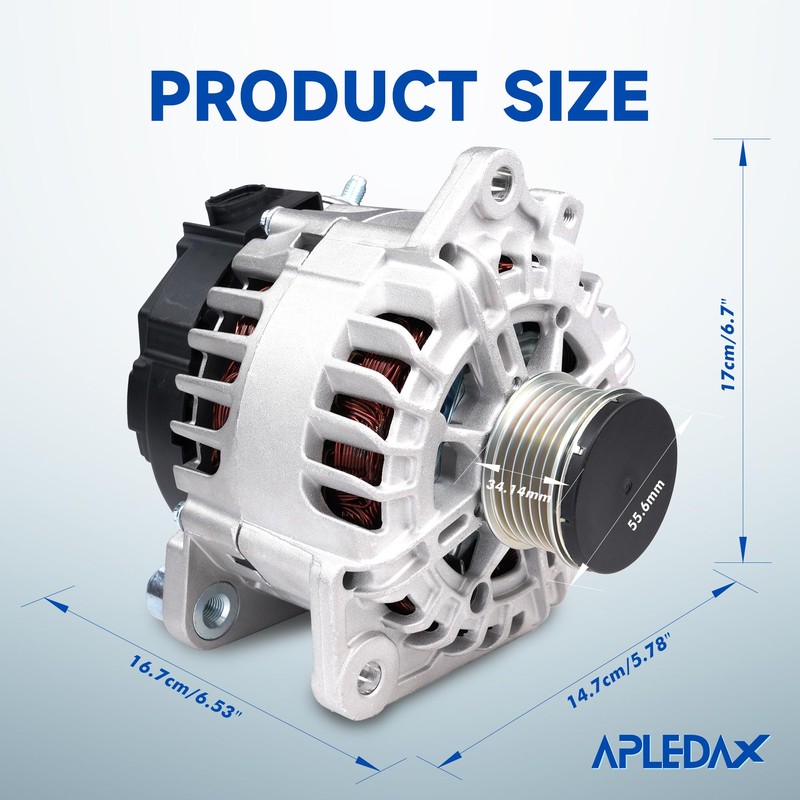 APLEDAX High Output Alternator for -Nissan Altima Rogue Sentra 2.5L,