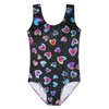 Toddler Girls Leotards for Gymnastics Black Rainbow Colorful Multicolor Hearts
