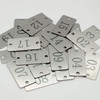 Stainless Steel Rectangle Numbered Number Plates with Two Holes (1-100)