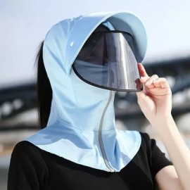 Sky 풀커버 썬바이저 얼굴 햇빛가리개 썬캡(스카이) Full Cover Sun Visor Face Sun Shade Sun Cap (Sky)