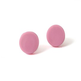 Pink Stud Earrings for Women, Minimalist Clay Geometric Jewellery Gifts for Her (Large 15mm)