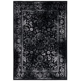 SAFAVIEH Adirondack Collection Area Rug - 6' x 9', Black & Ivory, Oriental Distressed Design, Non-Shedding & Easy Care, Ideal for High Traffic Areas in Living Room, Bedroom (ADR109Z)