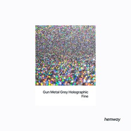 Hemway Eco Friendly Biodegradable Glitter 100g / 3.5oz Bio Cosmetic Safe Sparkle Vegan for Face, Eyeshadow, Body, Hair, Nail and Festival - Fine (1/64" 0.015" 0.4mm) - Gun Metal Grey Holographic