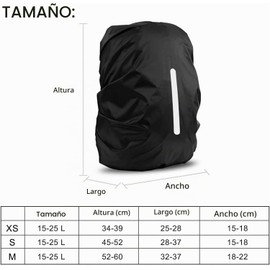 3 Funda Impermeable para Mochila, Mochila para Lluvia con Tira Reflectante, Protector de Mochila Lluvia de Alta Visibilidad para Campismo, Ciclismo al Aire Libre, Senderismo, Montañismo
