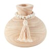Mud Pie Wood Vase with Bead, Tan, 10 3/4" x
