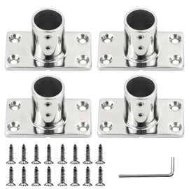 YANYUCB 316 Stainless Steel Rectangular 90° Boat Hand Rail Base,Marine Hardware Boat Handle Railing Fitting Includes Installation Accessories(1 inch)