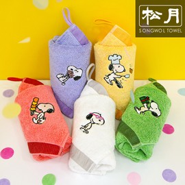 Songwol Towel Songwol Snoopy Joyful Ring Towel 5 pieces, coral red / 송월타올 송월 스누피 조이풀 고리수건 5장, 코랄레드