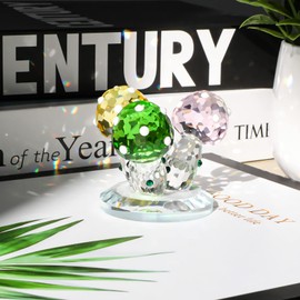 NaneTidy Colorful Crystal Mushroom Ornament Figurines Decor Glass Mushroom Sculpture Collectible Glass Paperweight Tabletop Centerpiece for Home Office Decor