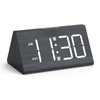 OQIMAX Wooden Alarm Clock for Bedrooms, Digital Alarm Clocks with