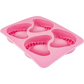 Fairly Odd Novelties Smile Teeth Denture Shaped ICE Tray Mold Perfect Gag or White Elephant Gift for Dentists or Seniors makes 4 Cubes, One Size, Pink