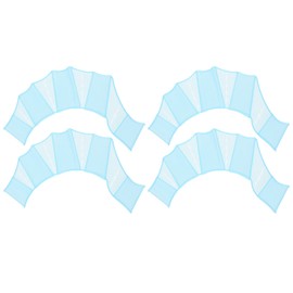 PATIKIL Silikon-Schwimmhandschuhe, 2 Paar Schwimmhandschuhe, Fingerfrosch-Typ, Wasserbeständigkeit, Getriebe-Paddelflossen für Wassertraining, Blau, Größe L