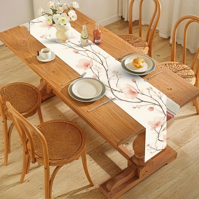 ANNA QUEEN Floral Table Runner and Placemats Set of 6,