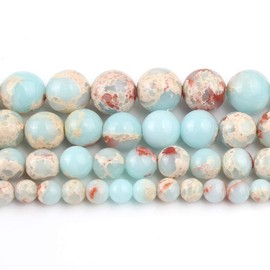 60pcs 6mm Snakeskin Imperial Beads Natural Gemstone Beads Round Loose Beads for Jewelry Making