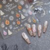 JMEOWIO 3D Nagelsticker Weihnachten Schneeflocke Gold Weiß Nail Art Sticker
