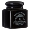 Premier Housewares Vintage Home Square Tea Jar - Black,H14 x