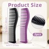 2PCS Detangling Hair Comb for Women, 2-Sided Plastic Hairstyle Comb