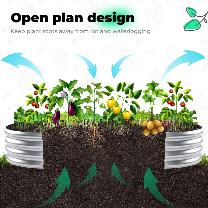 AHEONLAR AHEONLAR Galvanized Raised Garden Bed Kit, Oval Large Metal