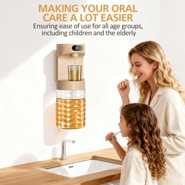 Automatic Mouthwash Dispenser for Bathroom,20.29 oz Mouth Wash Dispensers Bathroom Accessories Set with Magnetic Cups,4 Modes Wall Mounted Touchless Electric Mouthwash Dispensers for Home Family