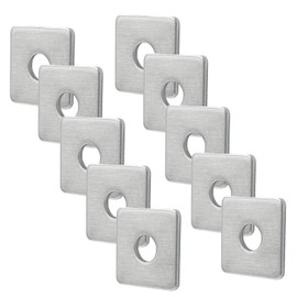 Coufce 10pcs M8 Square Bearing Plate Washer, 304 Stainless Steel Flat Pad Spacer Gasket Hardware Fastener, Heavy Duty Square Washers Plate, 0.33"(ID) x0.98"x0.98"x0.08"