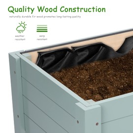 WONDER GARDEN Raised Garden Bed-Planters for Outdoor Plants - Wood Planter Boxes Outdoor for Kids with Legs and DIY Chalkboard for Vegetables Flower Herb